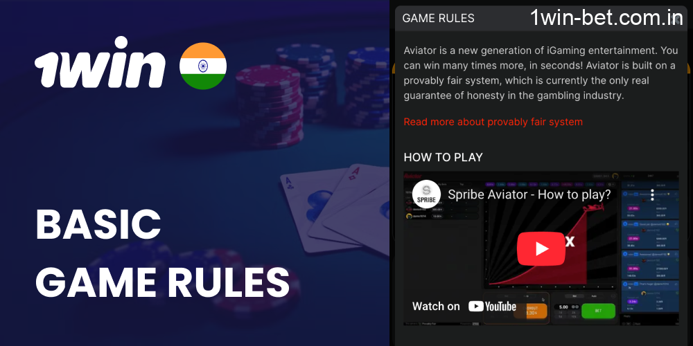 Basic Aviator Game Rules in 1win India