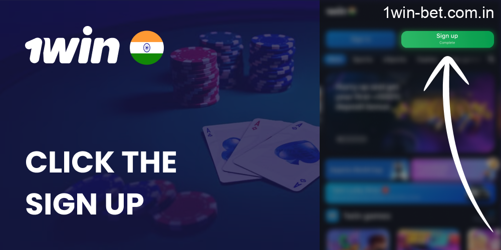 Click the Sign Up button in 1win India