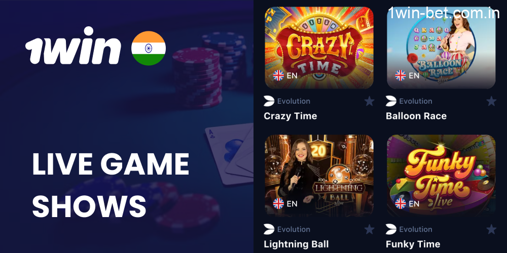 Live Game Shows in 1win India