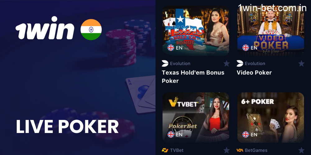 Live Poker in 1win India
