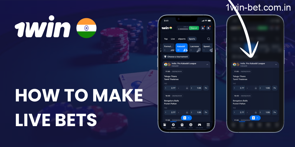 How to Make Live Bets on 1win India