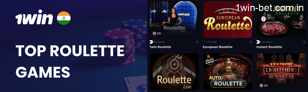 Top Roulette Games in 1win India